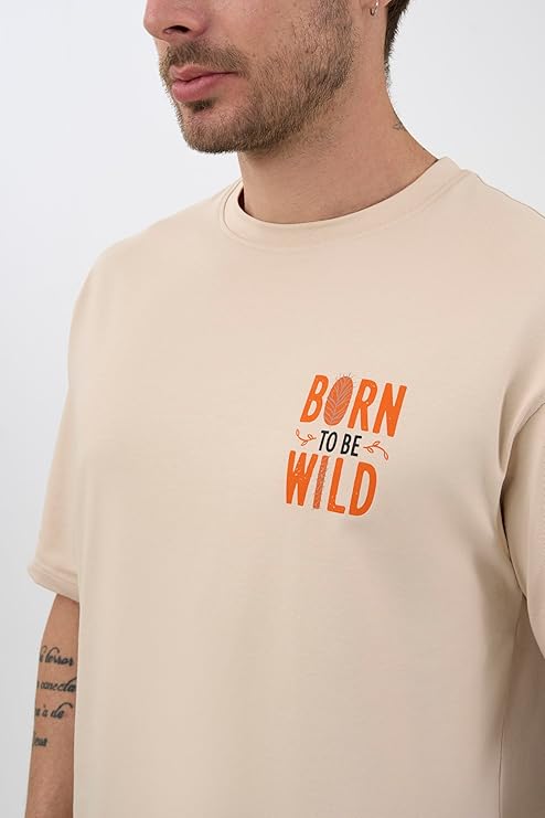 DCYPHR Discovery Men's Born to Be Wild Graphic Tee-Ivory Mist