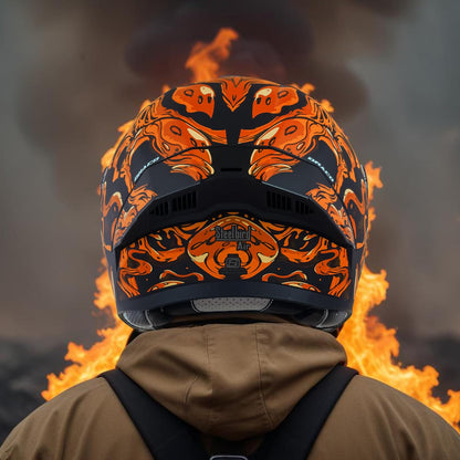 Steelbird SBA-20 Draco ISI Certified Flip-Up Helmet for Men and Women with Inner Smoke Sun Shield (Glossy Black Orange with Smoke Visor)