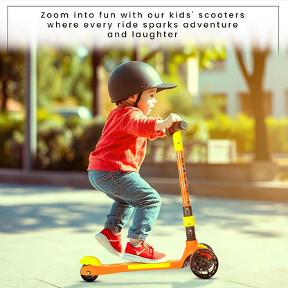 Refurbished Koko Rusty Kick Scooter with Adjustable Height and Portable, Kids Scooter with PVC Wheels for Age 3+ (Max User Weight: 40kg)(Orange)
