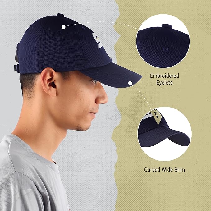 Steelbird Dotted Knitted Dad Cap with Adjustable Strap for All Sports, Cap for Girls, Caps for Gym, Sports Caps for Men and Women with Airholes (Navy Blue)