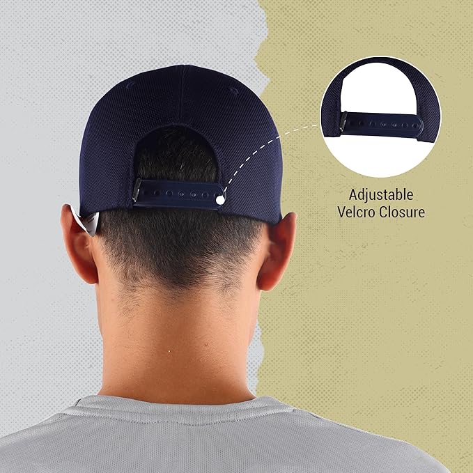 Steelbird Dotted Knitted Dad Cap with Adjustable Strap for All Sports, Cap for Girls, Caps for Gym, Sports Caps for Men and Women with Airholes (Navy Blue)