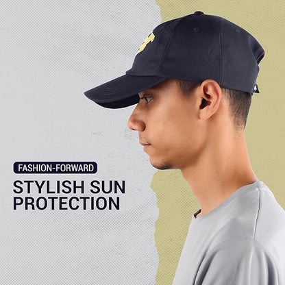 Steelbird Polyster Dad Cap with Adjustable Strap for All Sports, Cap for Girls, Caps for Gym, Sports Caps for Men and Women with Airholes (Navy Blue)