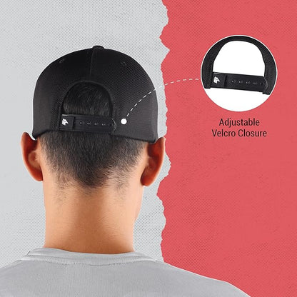 Steelbird Dotted Knitted Dad Cap with Adjustable Strap for All Sports, Cap for Girls, Caps for Gym, Sports Caps for Men and Women with Airholes (Black)