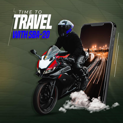 Steelbird SBA-20 09 ISI Certified Flip-Up Graphic Helmet for Men and Women with Inner Chrome Sun Shield (Glossy Black Blue)