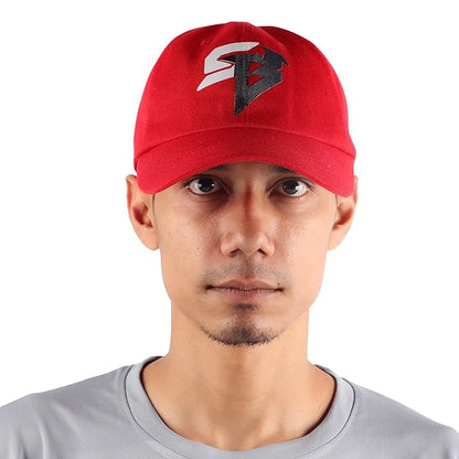 Steelbird Polyster Dad Cap with Adjustable Strap for All Sports, Cap for Girls, Caps for Gym, Sports Caps for Men and Women with Airholes (Red)