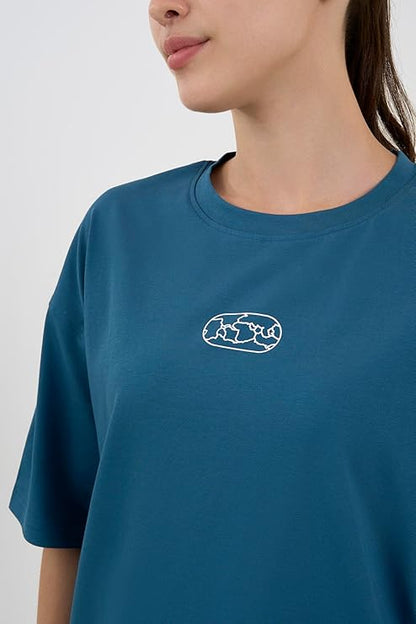 DCYPHR Discovery Women's Discover World Graphic Tee- Deep Teal