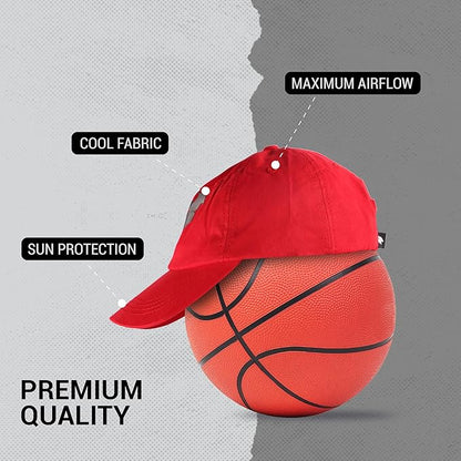 Steelbird Cotton Dad Cap with Adjustable Strap for All Sports, Cap for Girls, Caps for Gym, Sports Caps for Men and Women with Airholes (Red)