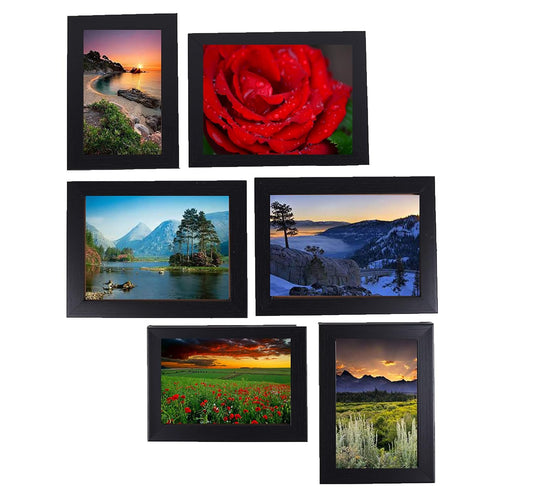 R2K Collage Photo Frames (Set of 6, Wall Hanging),Black, Others, Others,Others,Others