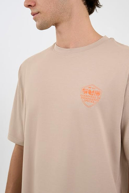 DCYPHR Discovery Men's Rhinoceros Graphic Tee- Dune Earth