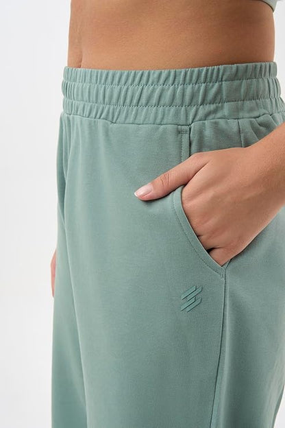 DCYPHR Women's Lightweight Terry Studio Pants -Ice Green