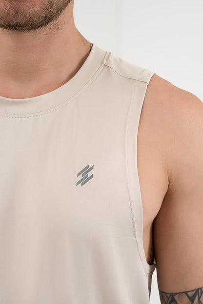 DCYPHR Men's AUSM5X™ Mesh Tank Top- Ivory Mist