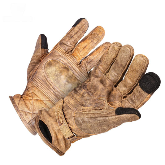 Ignyte Streak Leather Gloves Full Finger Waterproof Bike Riding Gloves with Touch Screen Sensitivity at Thumb and Index Finger, Protective Off-Road Motorbike Racing (Brown)