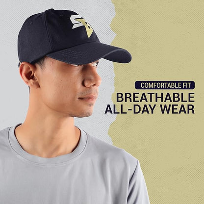 Steelbird Polyster Dad Cap with Adjustable Strap for All Sports, Cap for Girls, Caps for Gym, Sports Caps for Men and Women with Airholes (Navy Blue)