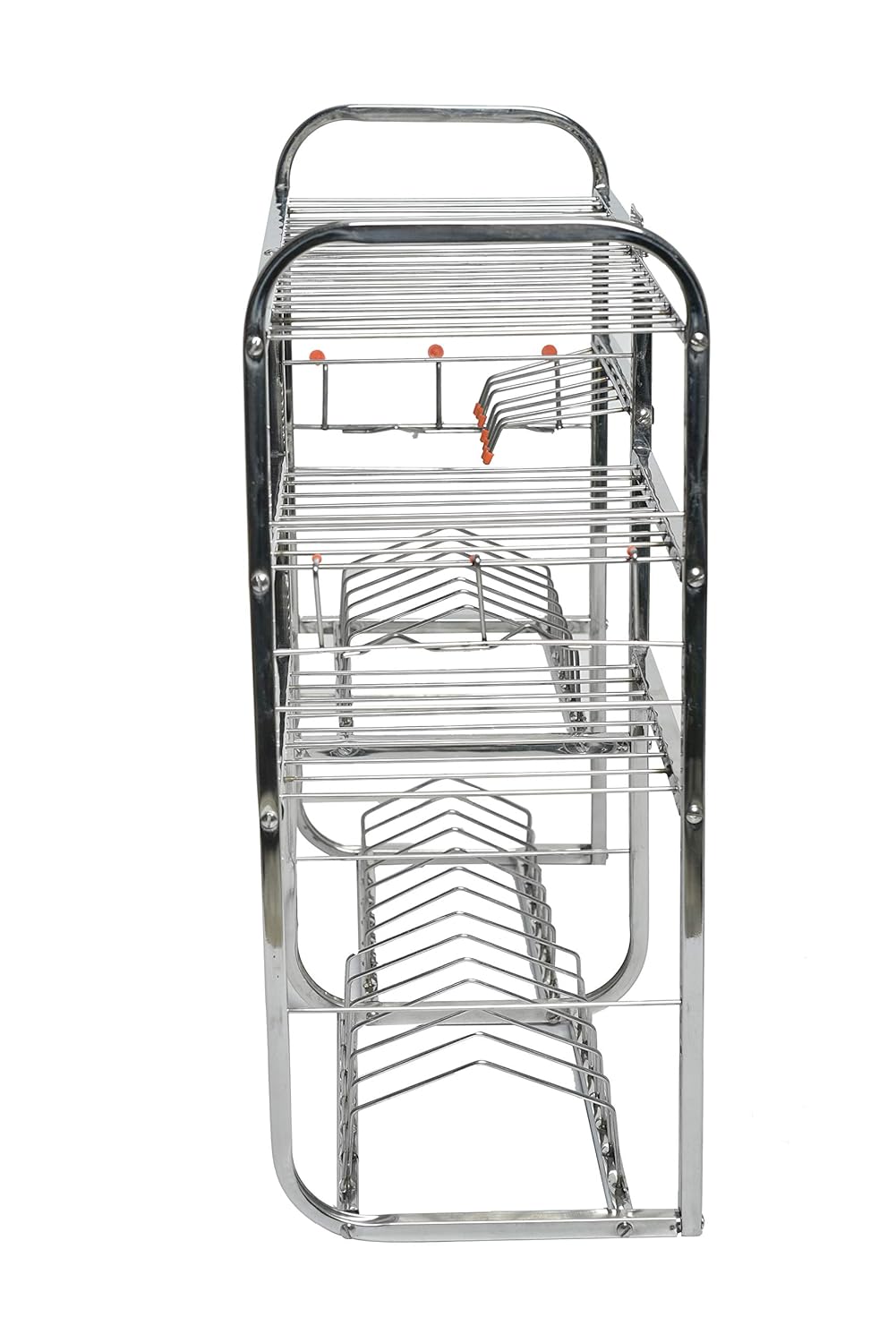 Ares 24 Inch Wall Mount Kitchen Dish Rack Plate Cutlery Stand/Kitchen Utensils Rack/Modern Kitchen Storage Rack (Natural Steel)