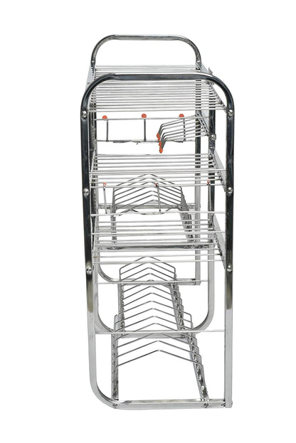 Ares 24 Inch Wall Mount Kitchen Dish Rack Plate Cutlery Stand/Kitchen Utensils Rack/Modern Kitchen Storage Rack (Natural Steel)