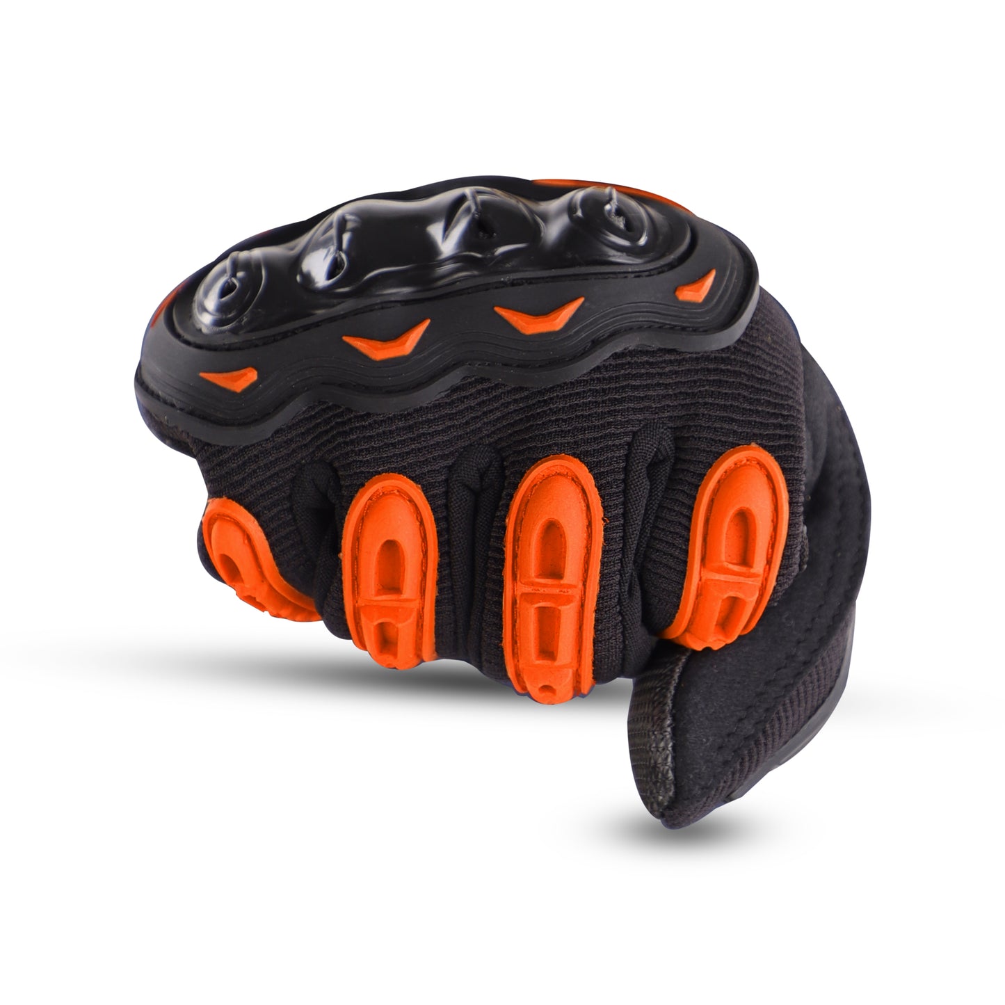 Refurbished Steelbird GT-17 Full Finger Bike Riding Gloves with Touch Screen Sensitivity at Thumb and Index Finger, Protective Off-Road Motorbike Racing (Orange)