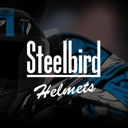 Steelbird SBA-20 Strange ISI Certified Flip-Up Graphic Helmet for Men and Women (Glossy Black Jazz Blue)