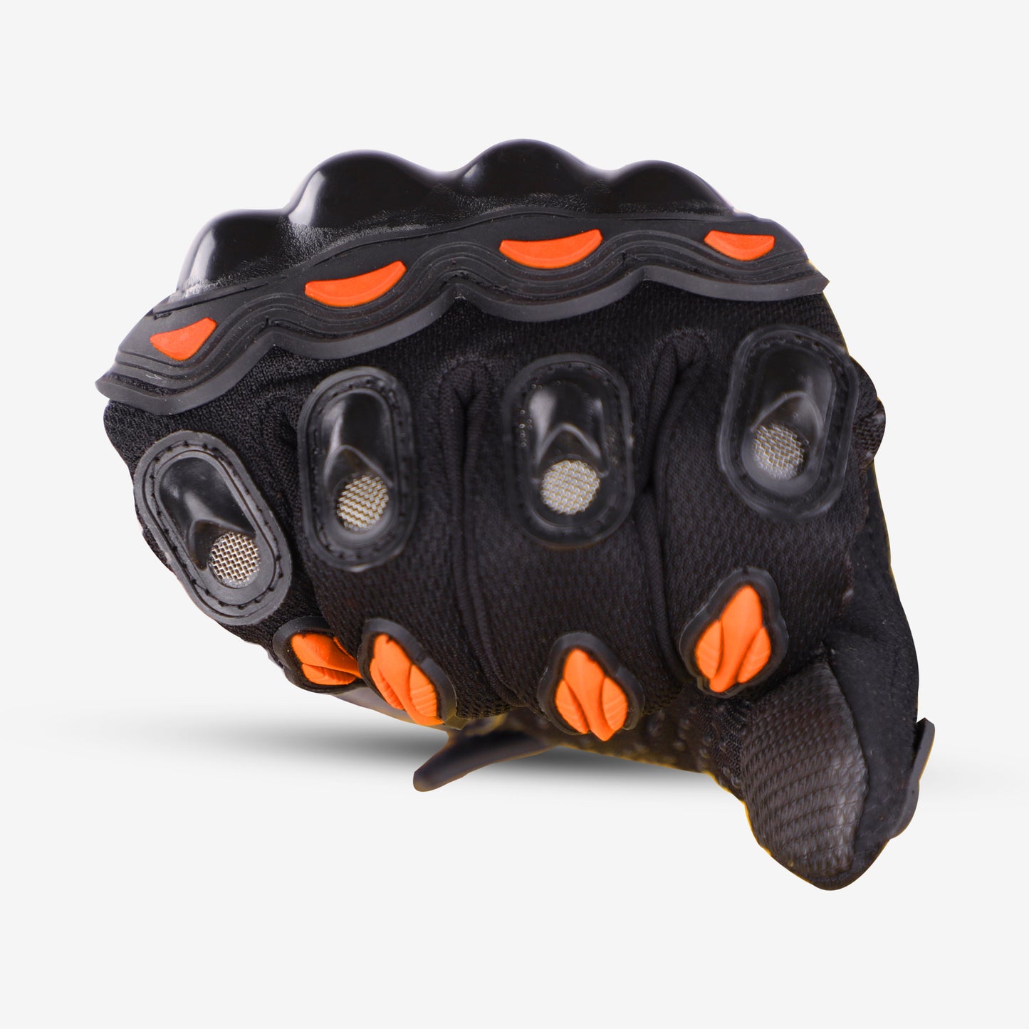 Refurbished Steelbird GT-01 Full Finger Bike Riding Gloves with Touch Screen Sensitivity at Thumb and Index Finger, Protective Off-Road Motorbike Racing (Orange)