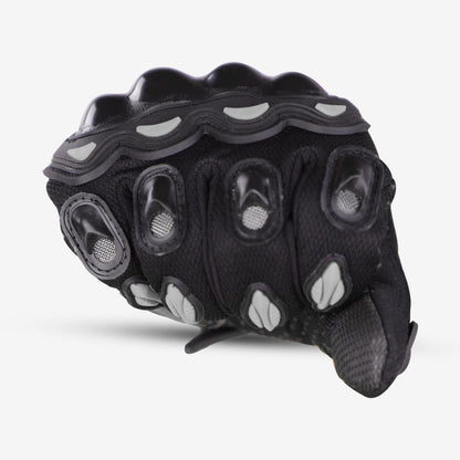 Refurbished Steelbird GT-01 Full Finger Bike Riding Gloves with Touch Screen Sensitivity at Thumb and Index Finger, Protective Off-Road Motorbike Racing (Black)