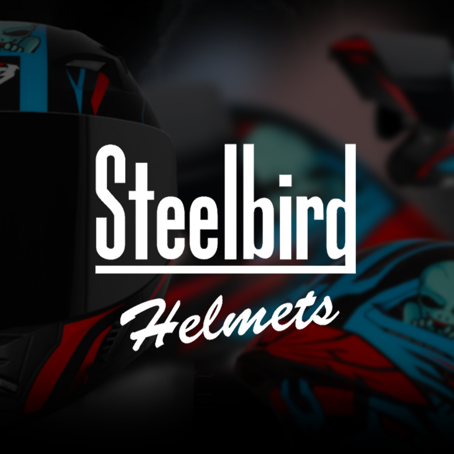 Steelbird SBA-20 Strange ISI Certified Flip-Up Graphic Helmet for Men and Women with Inner Silver Sun Shield (Glossy Black Cyan Green with Smoke Visor)