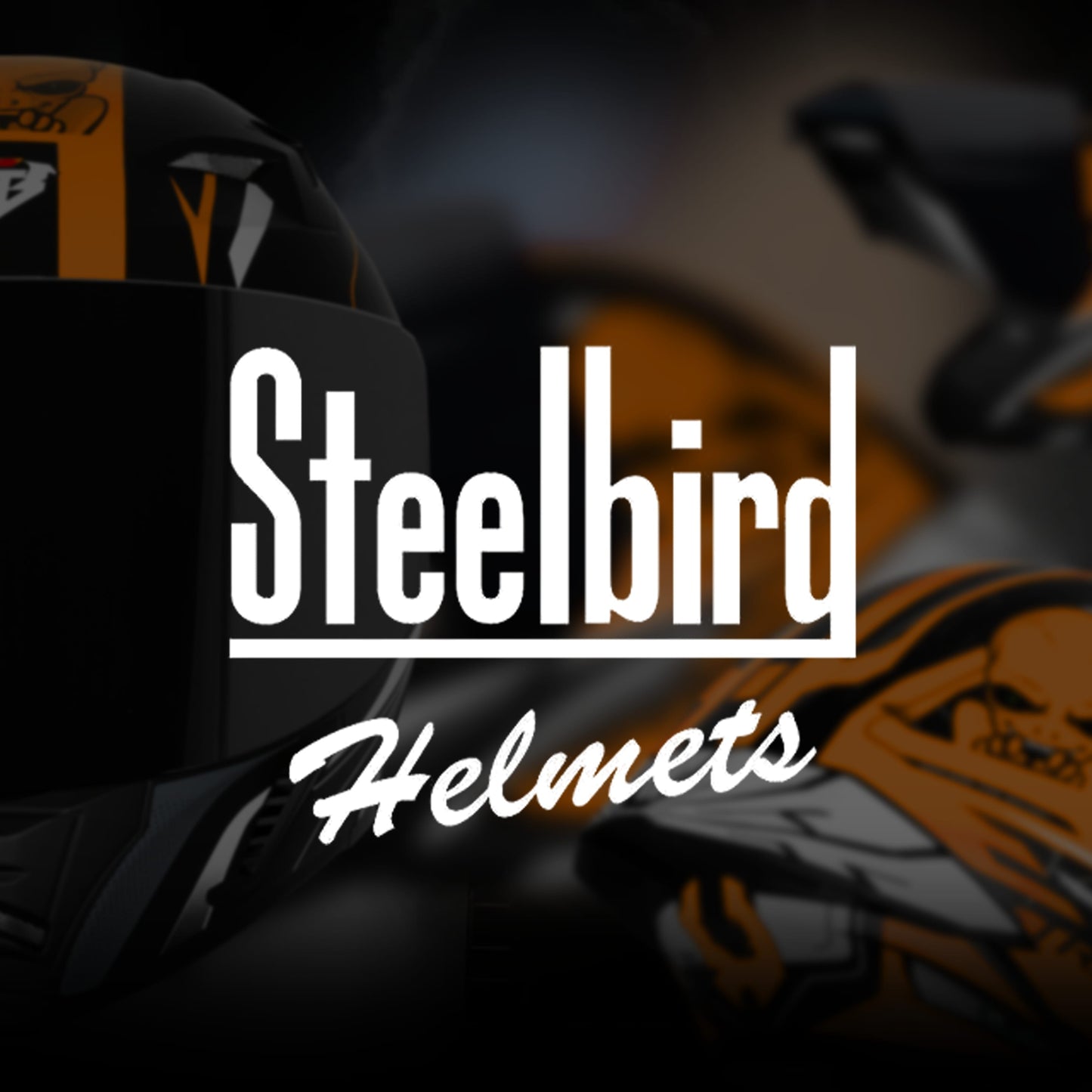 Steelbird SBA-20 Strange ISI Certified Flip-Up Graphic Helmet for Men and Women (Glossy Black Orange with Smoke Visor)