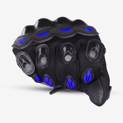 Refurbished Steelbird GT-01 Full Finger Bike Riding Gloves with Touch Screen Sensitivity at Thumb and Index Finger, Protective Off-Road Motorbike Racing (Blue)