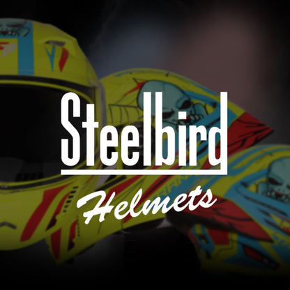 Steelbird SBA-20 Strange ISI Certified Flip-Up Graphic Helmet for Men and Women (Glossy Fluo Neon Cyan Green)