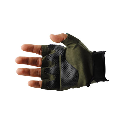 Refurbished Steelbird Polyester Protective Off-Road Motorbike Racing , Cycling Half Finger Bike Riding Gloves (Green)