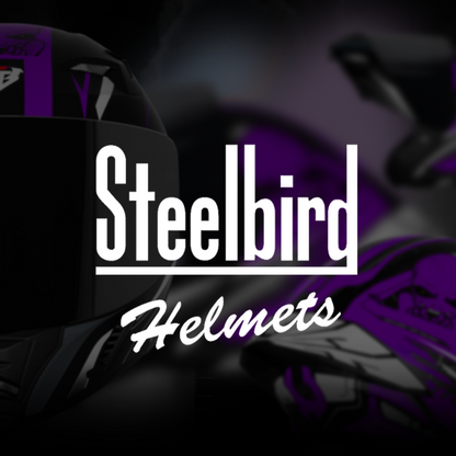 Steelbird SBA-20 Strange ISI Certified Flip-Up Graphic Helmet for Men and Women with Inner Silver Sun Shield (Glossy Black Purple with Smoke Visor)
