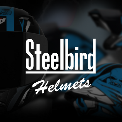 Steelbird SBA-20 Strange ISI Certified Flip-Up Graphic Helmet for Men and Women with Inner Silver Sun Shield (Glossy Black Jazz Blue with Smoke Visor)