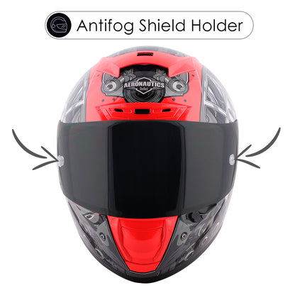 Steelbird SA-2 Terminator 2.0 ISI Certified Full Face Graphic Helmet for Men and Women (Glossy Fluo Watermelon Grey with Smoke Visor)