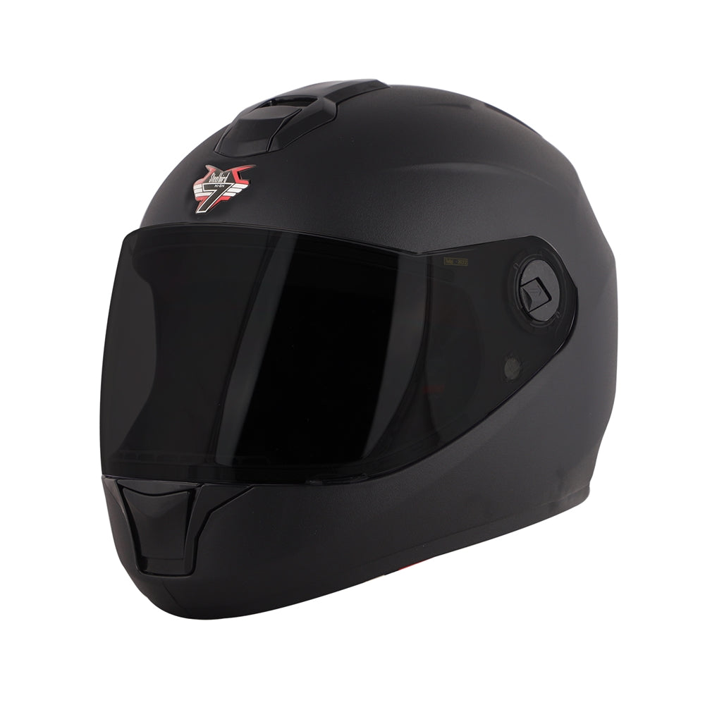 Steelbird SBH-11 7Wings ISI Certified Full Face Helmet for Men and Women (Dashing Black with Smoke Visor)
