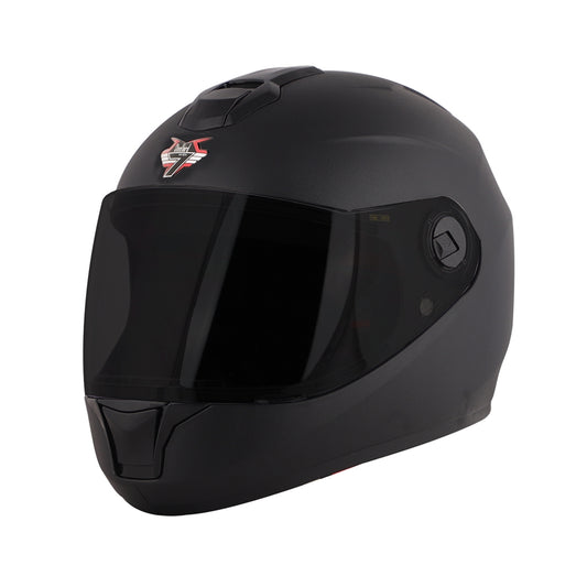 Steelbird SBH-11 7Wings ISI Certified Full Face Helmet for Men and Women (Dashing Black with Smoke Visor)