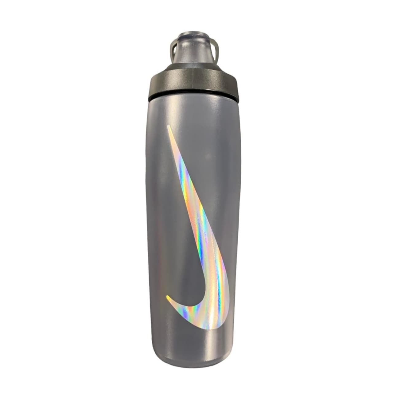 Refurbished Nike Sports Bottle Big Logo Swoosh Water Bottle (Anthracite/Black/Silver Iridescent)