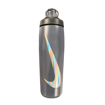 Refurbished Nike Sports Bottle Big Logo Swoosh Water Bottle (Anthracite/Black/Silver Iridescent)