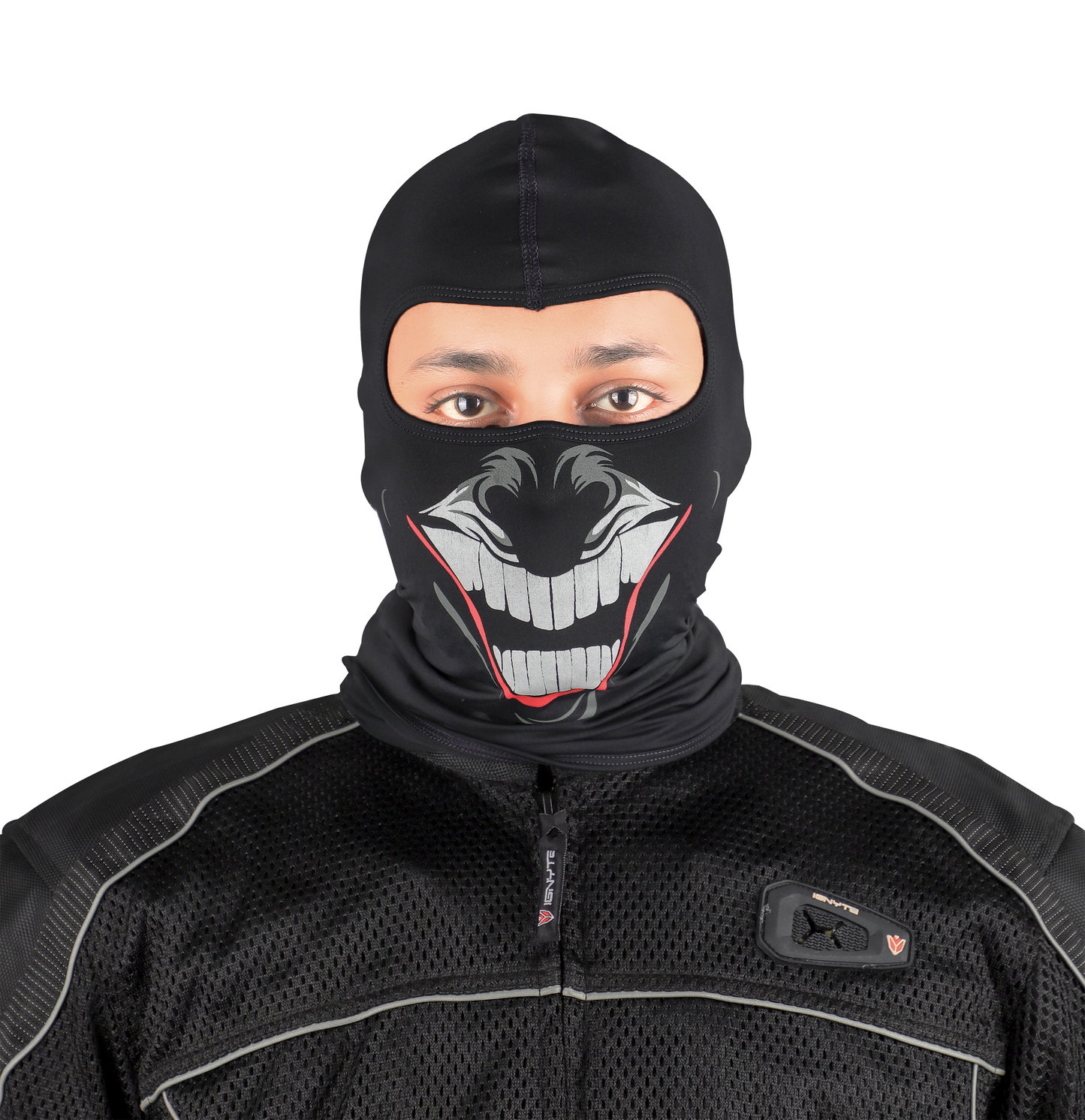 Steelbird Soft Lycra Balaclava Most Suitable for Motorcycling, Running, Sports, Head and Face Cover (Clown Black)