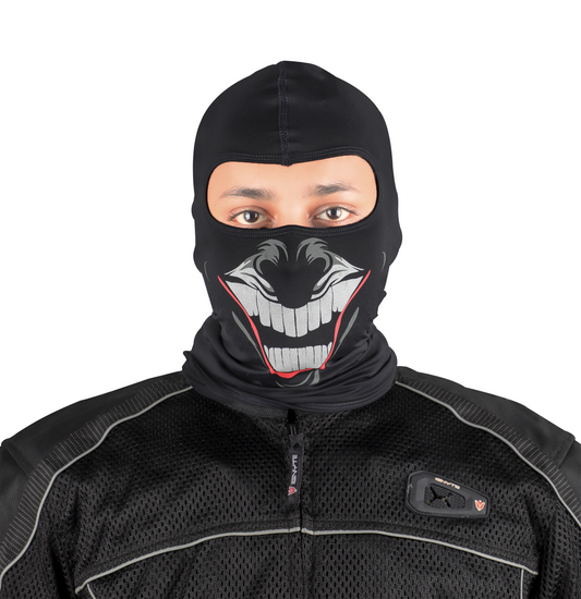 Steelbird Soft Lycra Balaclava Most Suitable for Motorcycling, Running, Sports, Head and Face Cover (Clown Black)