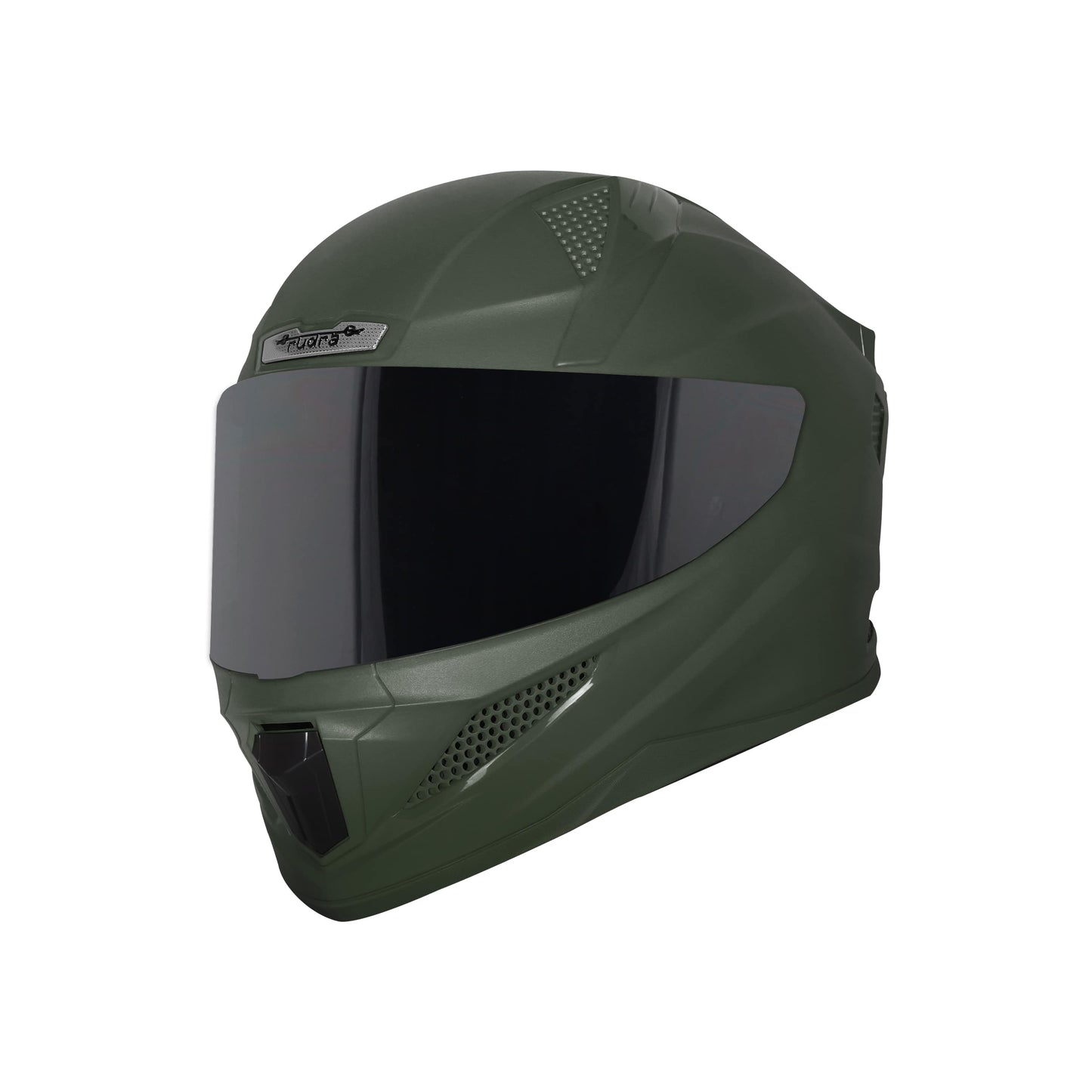 Steelbird SBH-25 Rudra ISI Certified Full Face Helmet for Men and Women (Dashing Battle Green With Smoke Visor)
