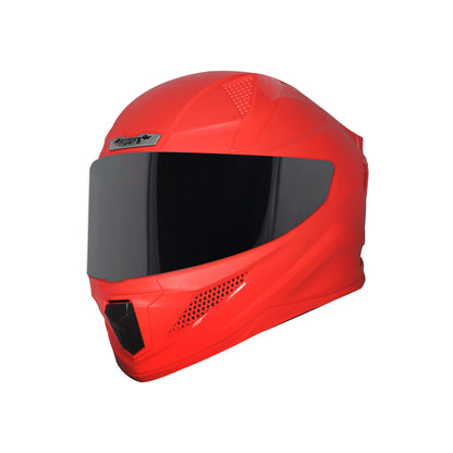 Steelbird SBH-25 Rudra ISI Certified Full Face Helmet for Men and Women (Dashing Red With Smoke Visor)