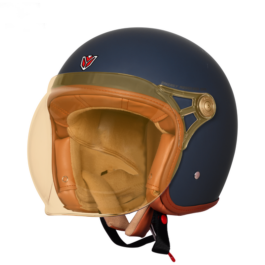 IGNYTE IGN-58 Solid ISI/DOT Certified Open Face Helmet for Men and Women (Glossy Dull Slate)
