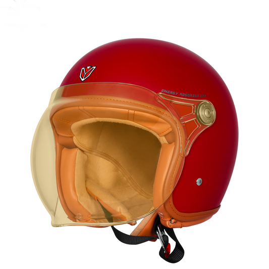 IGNYTE IGN-58 Solid ISI/DOT Certified Open Face Helmet for Men and Women (Glossy Dull Chestnut Red)