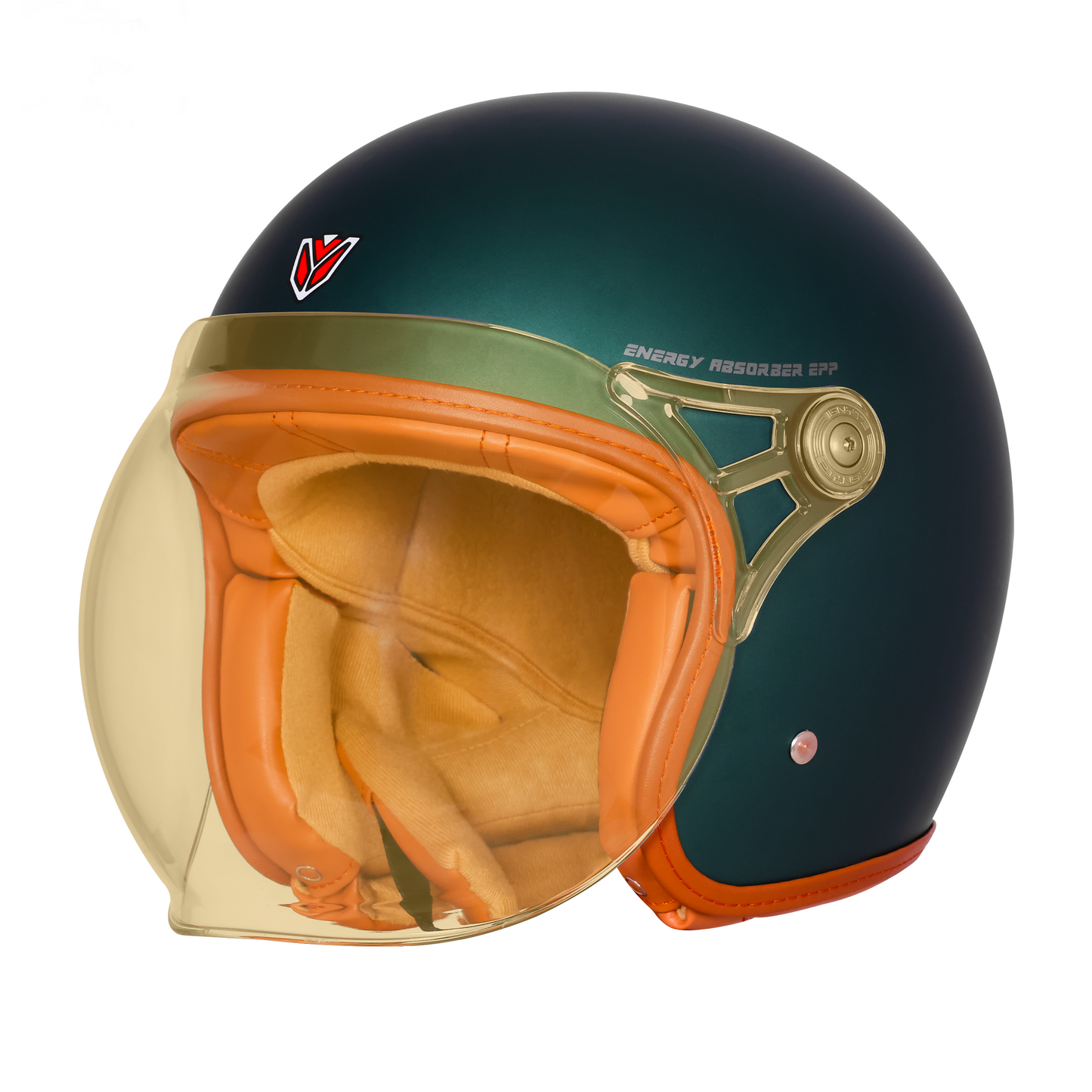 IGNYTE IGN-58 Solid ISI/DOT Certified Open Face Helmet for Men and Women (Glossy Deep Green)