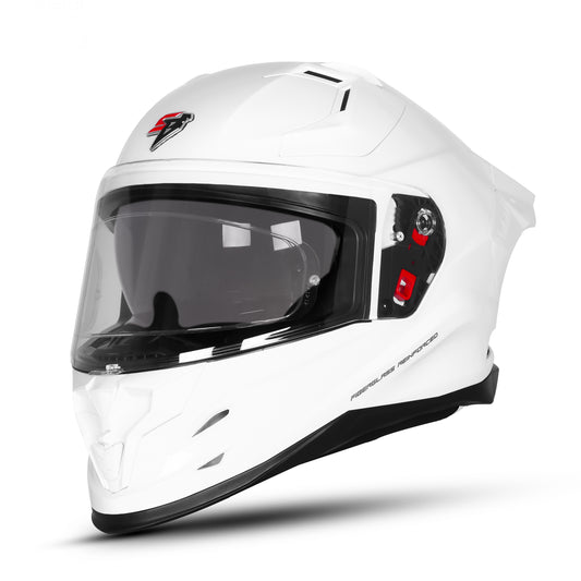 Steelbird SBH 61 Sxe Pinlock ISI and Dot Certified Full Face Motorbike Helmet (Glossy White with Anti fog Shield)