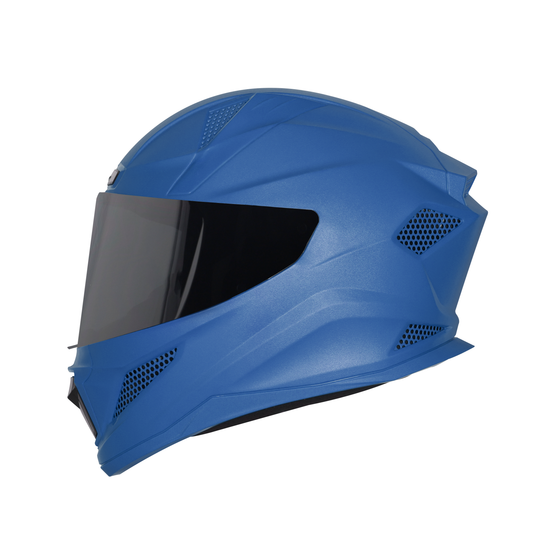 Steelbird SBH-25 Rudra ISI Certified Full Face Helmet for Men and Women (Glossy Y.Blue with Smoke Visor)
