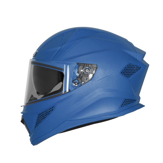 Steelbird SBH-25 Rudra ISI Certified Full Face Helmet for Men and Women with Inner Smoke Sun Shield (Glossy Y.Blue)
