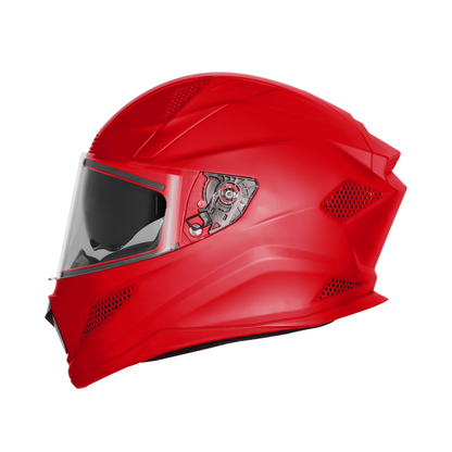 Steelbird SBH-25 Rudra ISI Certified Full Face Helmet for Men and Women with Inner Smoke Sun Shield (Glossy Cherry Red)