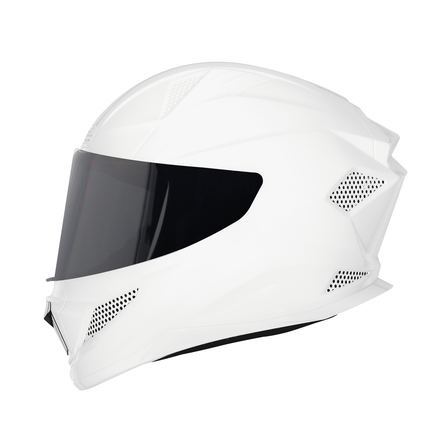 Steelbird SBH-25 Rudra ISI Certified Full Face Helmet for Men and Women (Glossy White with Smoke Visor)
