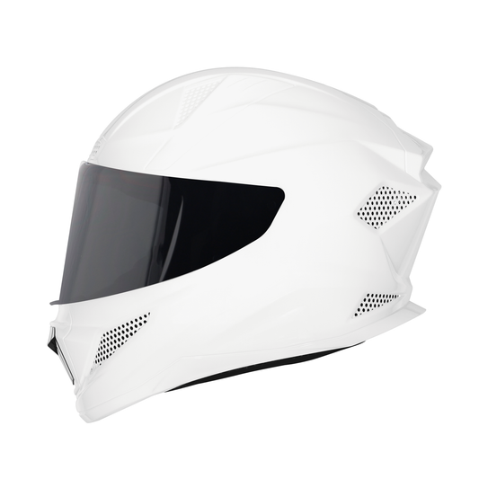 Steelbird SBH-25 Rudra ISI Certified Full Face Helmet for Men and Women (Glossy White with Smoke Visor)