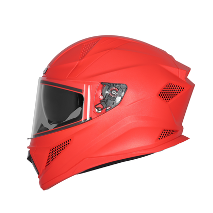 Steelbird SBH-25 Rudra ISI Certified Full Face Helmet for Men and Women with Inner Smoke Sun Shield (Glossy Sports Red)