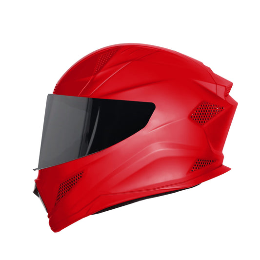 Steelbird SBH-25 Rudra ISI Certified Full Face Helmet for Men and Women (Glossy Cherry Red with Smoke Visor)